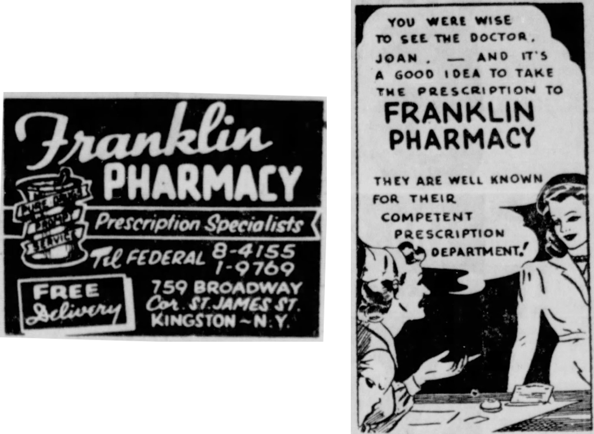 Franklin Pharmacy Advertisements