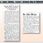 Obituary of Alice Divine (1950)